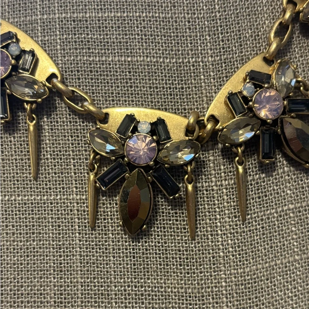 J Crew Crystal Rhinestone Honey Bee Cluster Necklace - Picture 4 of 5